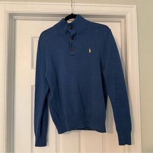 Polo by Ralph Lauren Blue Collared Sweater with Ribbed Cuffs